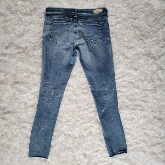 AG The Legging Ankle Skinny Paint Splatter Distressed Jeans - Picture 6 of 14
